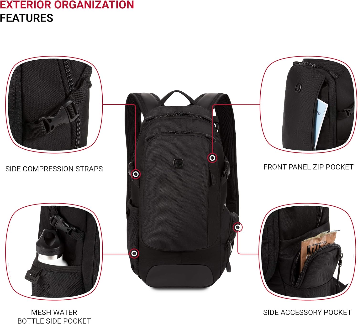 SwissGear 3598 Narrow 18" City Pack Backpack – Slim Travel & Commuter Bag