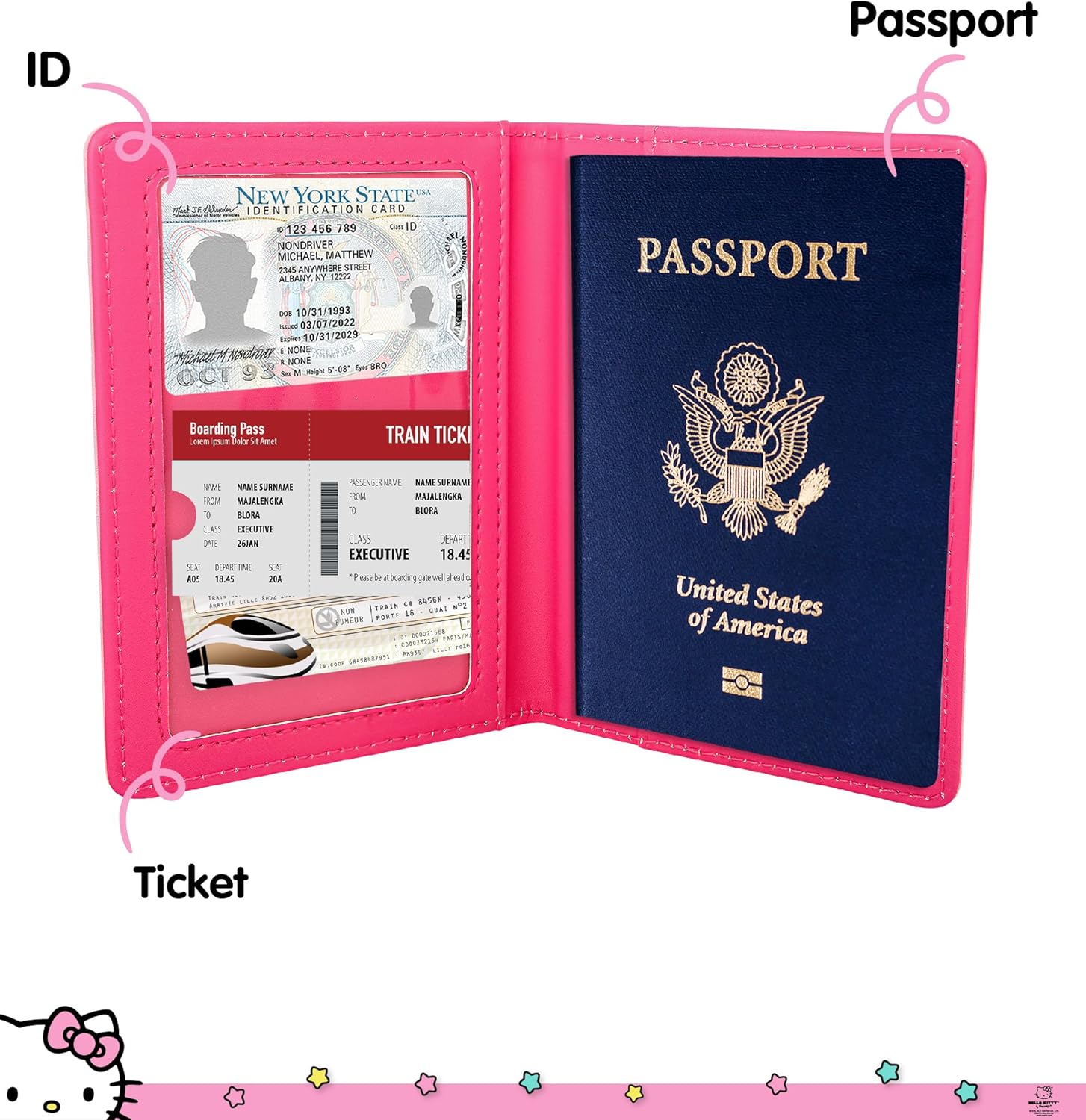 Hello Kitty Passport Holder – Official Sanrio Travel Cover (Multicolor)