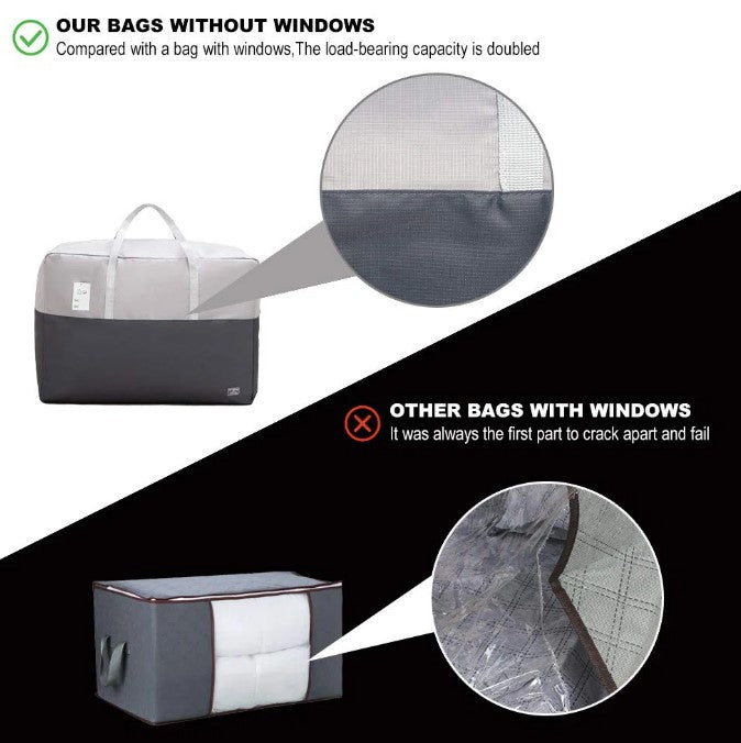 Large Fabric Bedding Storage Bag with Handles – Comforter & Blanket Organizer