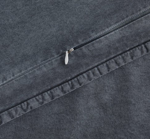 Stonewashed Cotton Canvas Long Lumbar Pillow – 42"