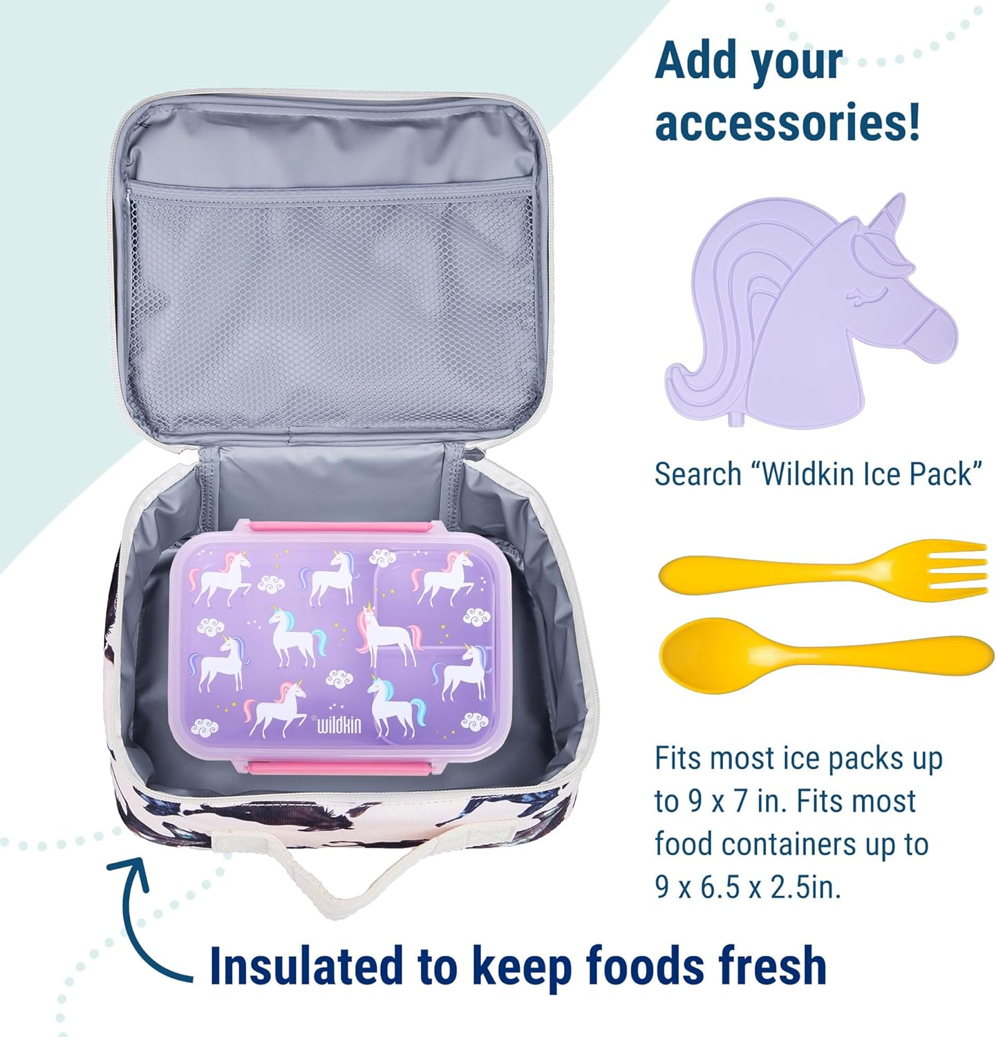 Wildkin Kids Insulated Lunch Box – Blue, Durable & Reusable for School and Travel
