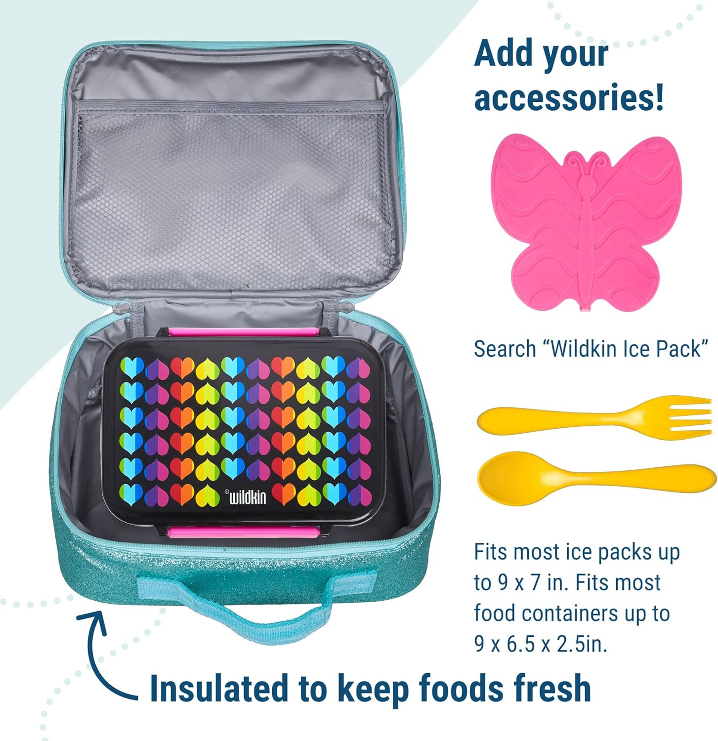Wildkin Kids Insulated Lunch Box – Blue, Durable & Reusable for School and Travel