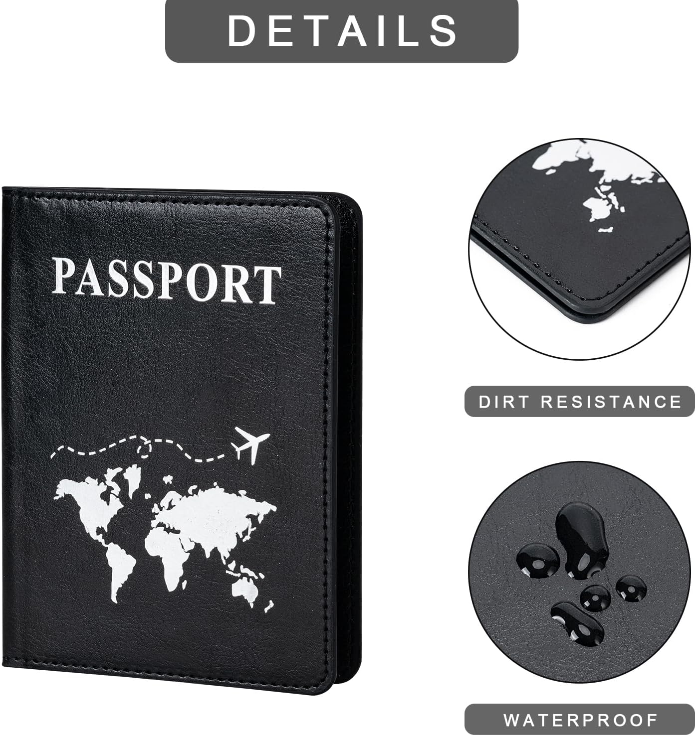 2 Pcs Passport Holders – Ultra Slim PU Leather Travel Wallet (Black & Pink)
