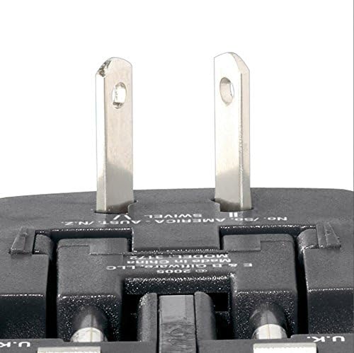 SwissGear Worldwide Plug Travel Adapter, Black – Compact All-in-One, One Size