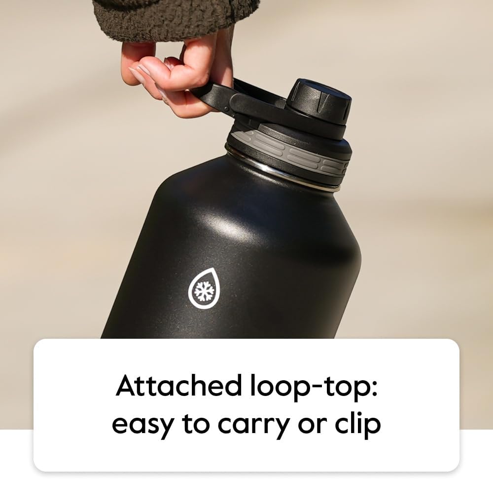 ThermoFlask 40oz Insulated Stainless Steel Water Bottle with Straw & Spout Lids – Plum