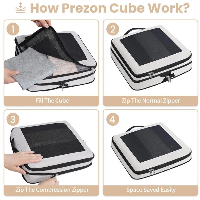 8-Piece Compression Packing Cubes Set – Lightweight Travel Organizers