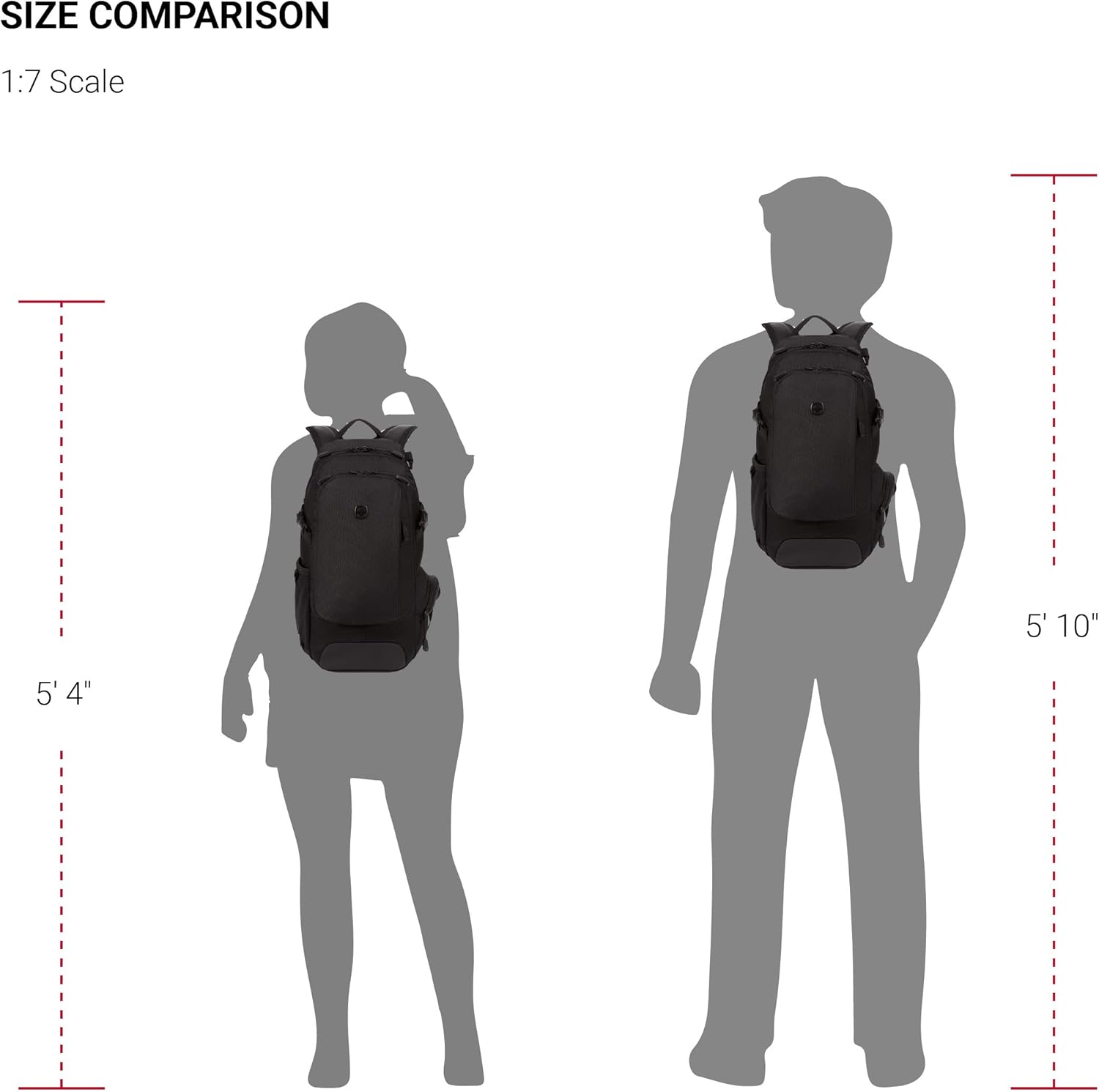 SwissGear 3598 Narrow 18" City Pack Backpack – Slim Travel & Commuter Bag