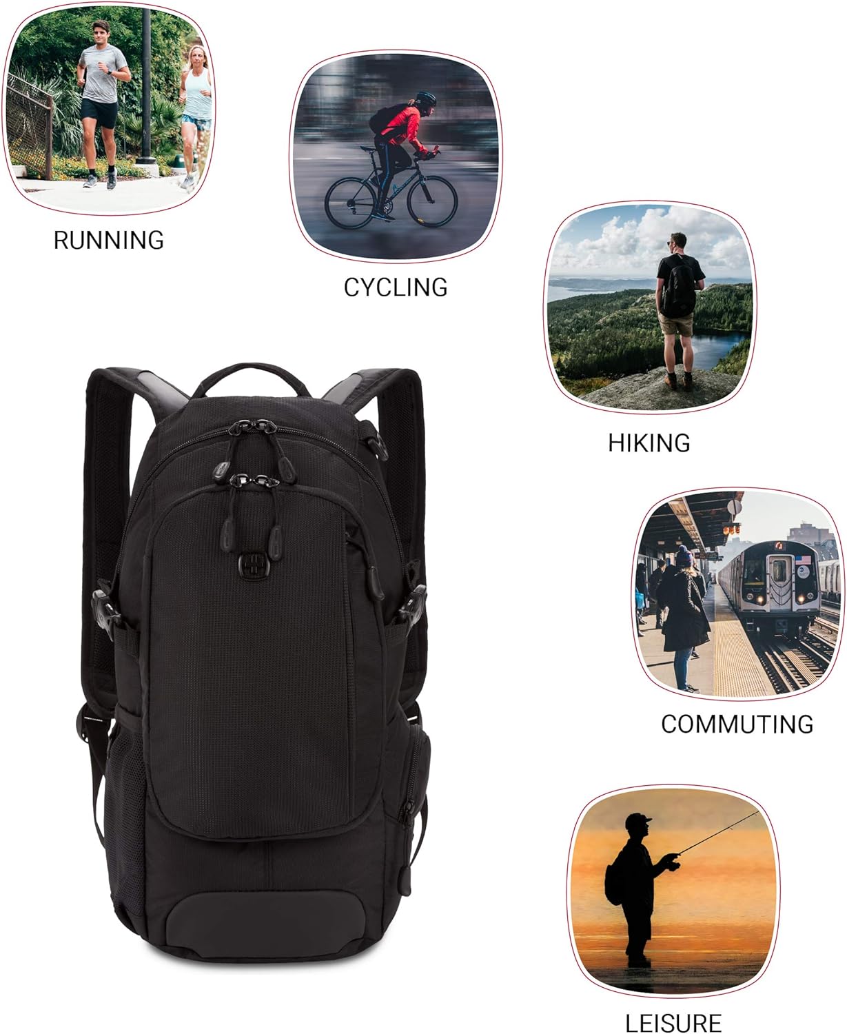 SwissGear 3598 Narrow 18" City Pack Backpack – Slim Travel & Commuter Bag