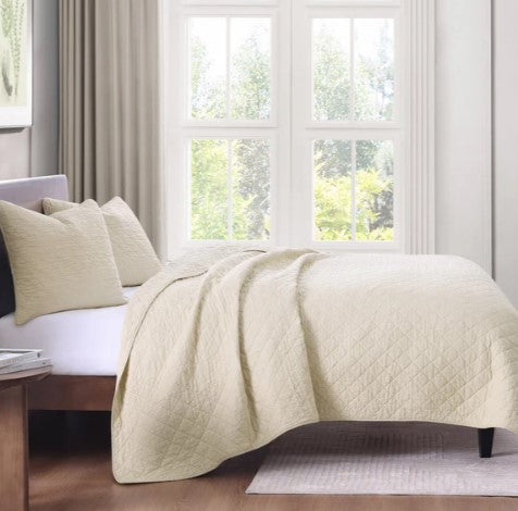 Twin Cotton Gauze Comfort Quilt Set – Stonewashed Soft